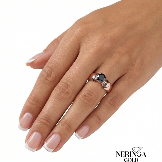 Rose gold women's ring #64941