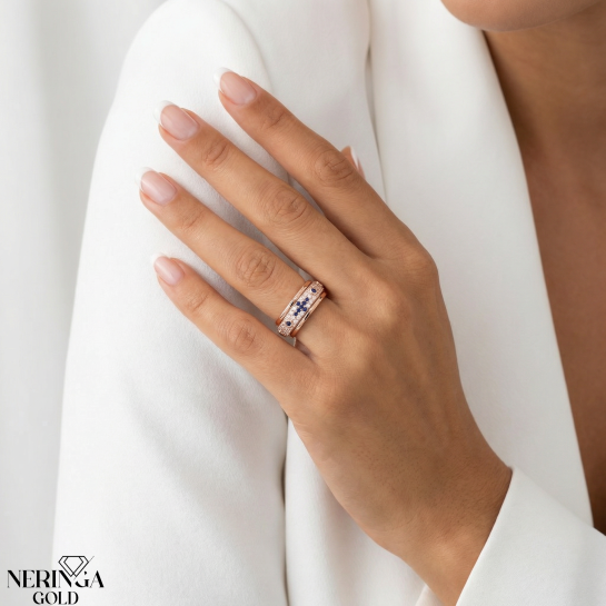 Rose gold women's ring #65026