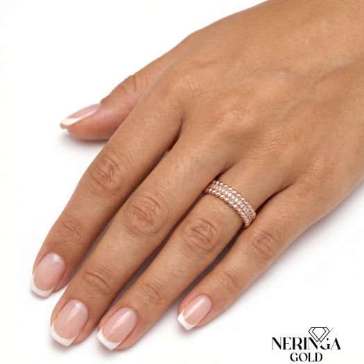 Rose gold women's ring #67259