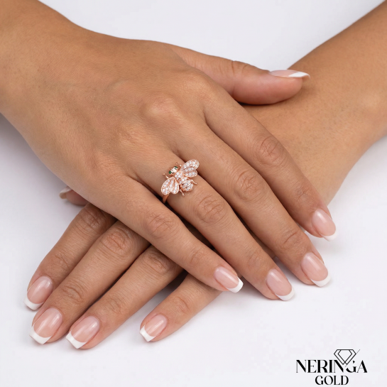 Rose gold women's ring #65001