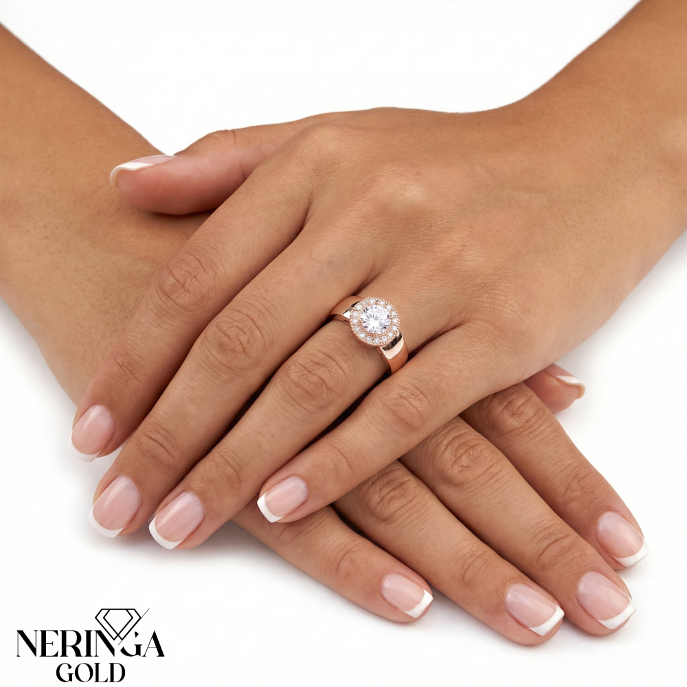 Rose gold women's ring #65014