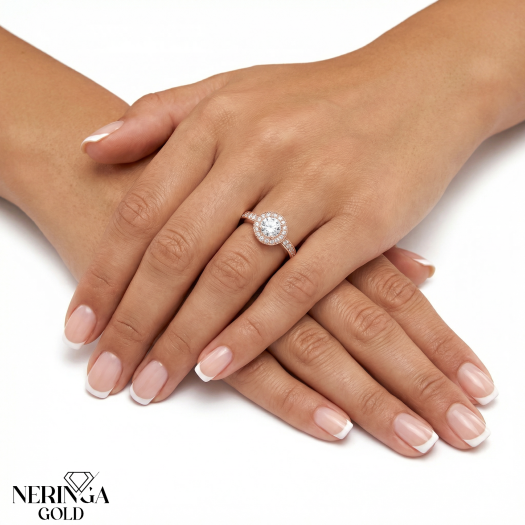 Rose gold women's ring #65012