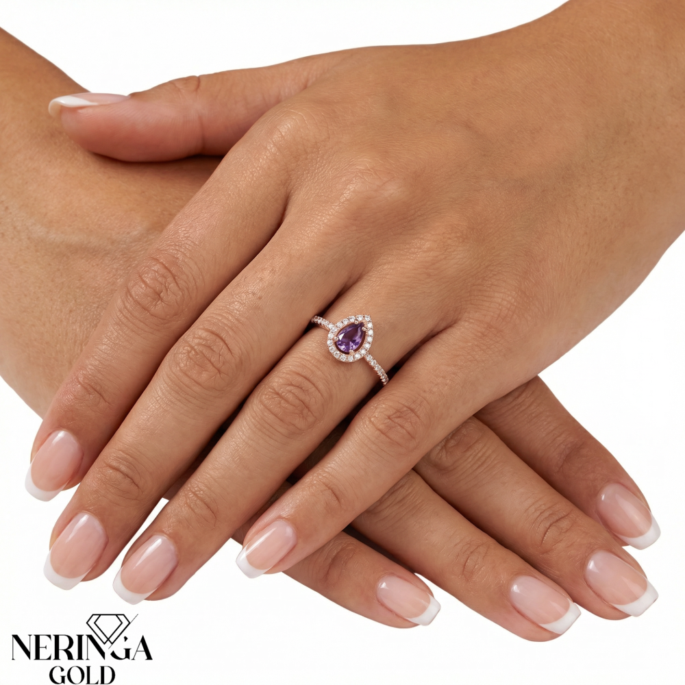 Rose gold women's ring #65020