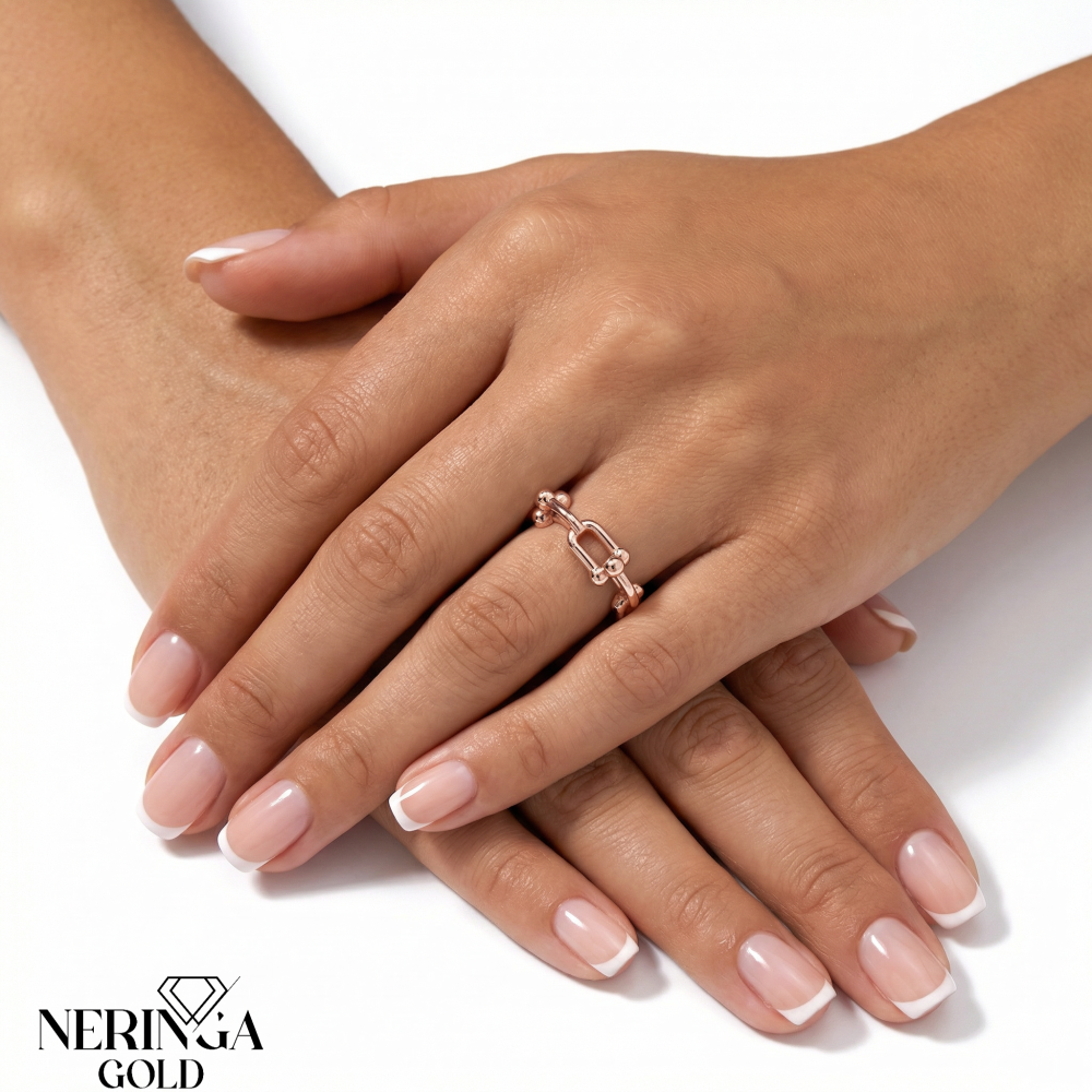 Rose gold women's ring #65015