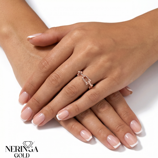 Rose gold women's ring #65015