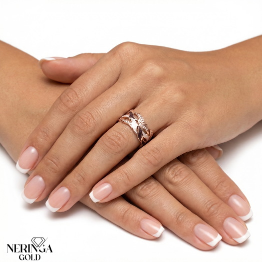 Rose gold women's ring #65029