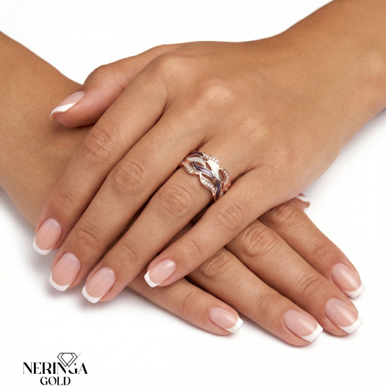 Rose gold women's ring #65028