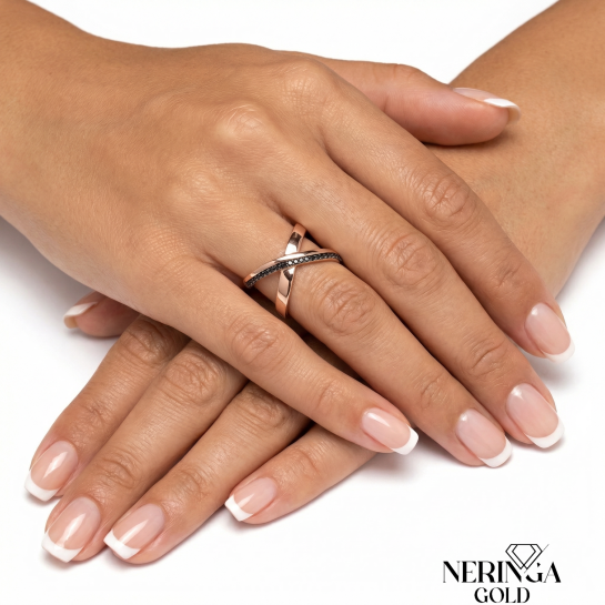 Rose gold women's ring #65031