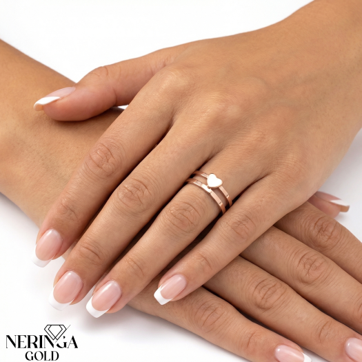 Rose gold women's ring #65030