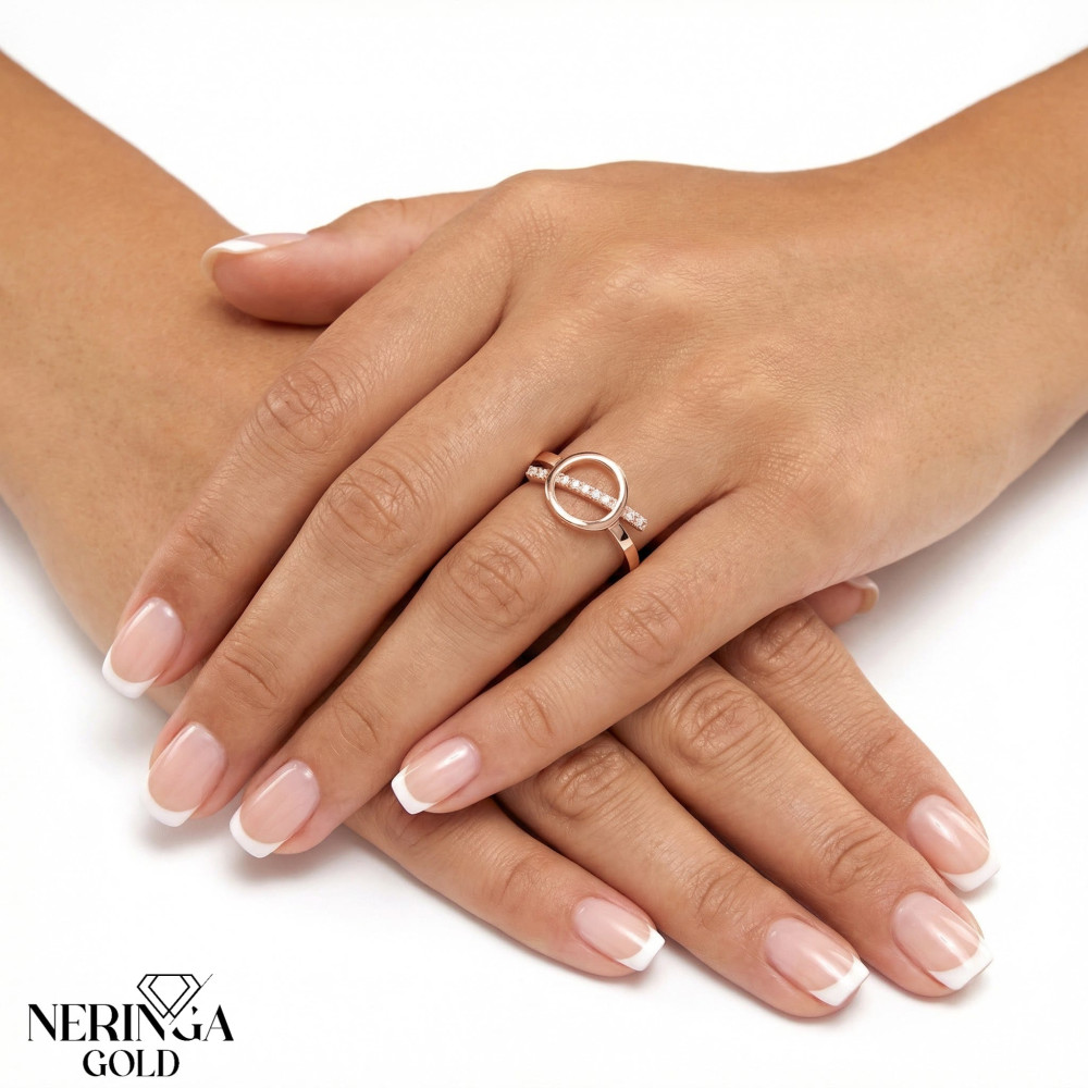 Rose gold women's ring #65246