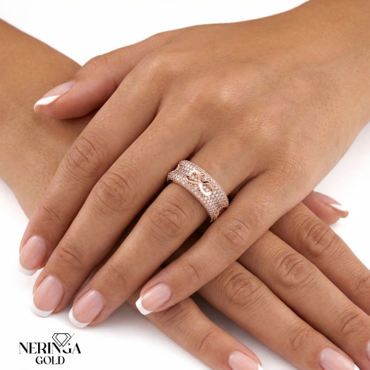 Rose gold women's ring #65272