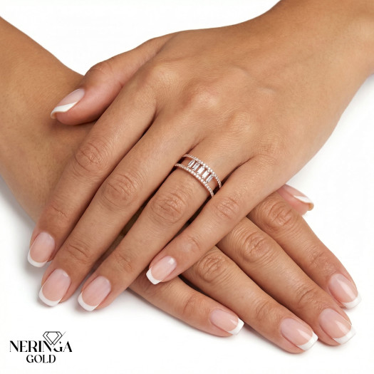 Rose gold women's ring #65269