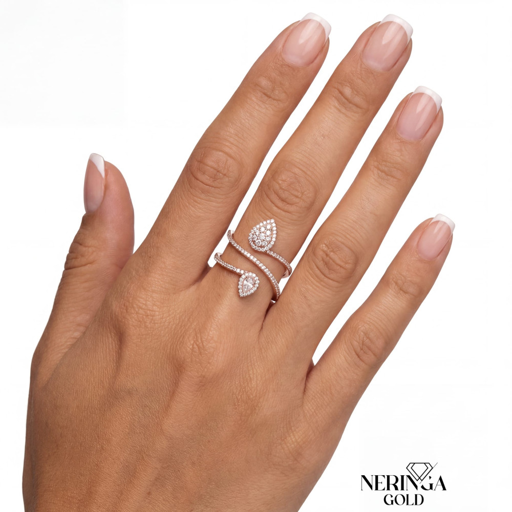 Rose gold women's ring #65267
