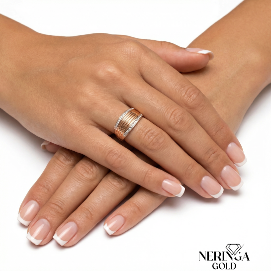 Rose gold women's ring #65504