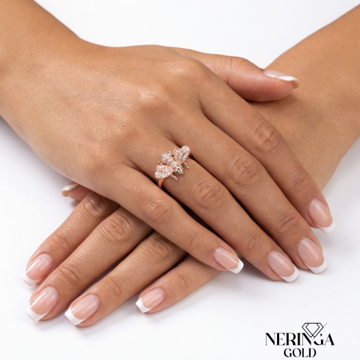 Rose gold women's ring #65476