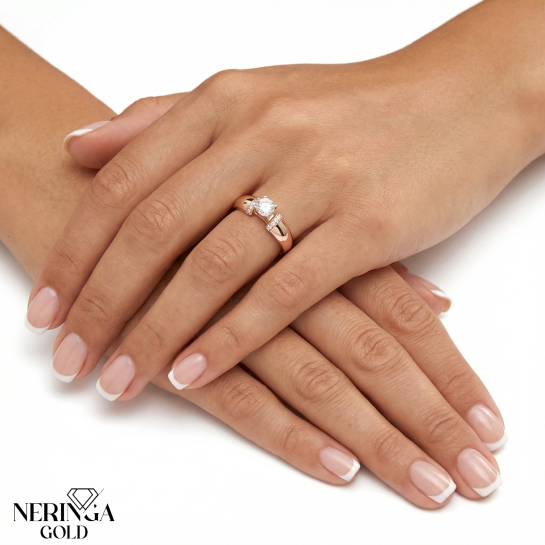 Rose gold women's ring #65485