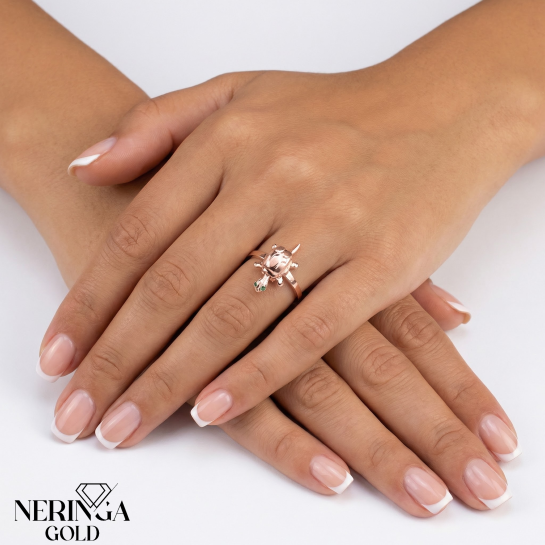 Rose gold women's ring #65521