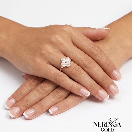 Rose gold women's ring #65358