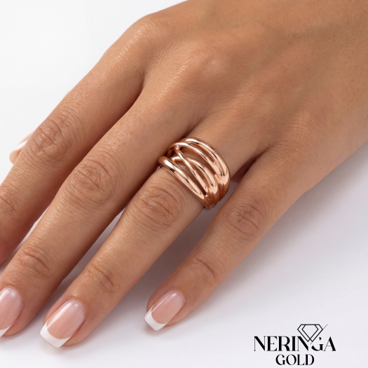 Rose gold women's ring #65340