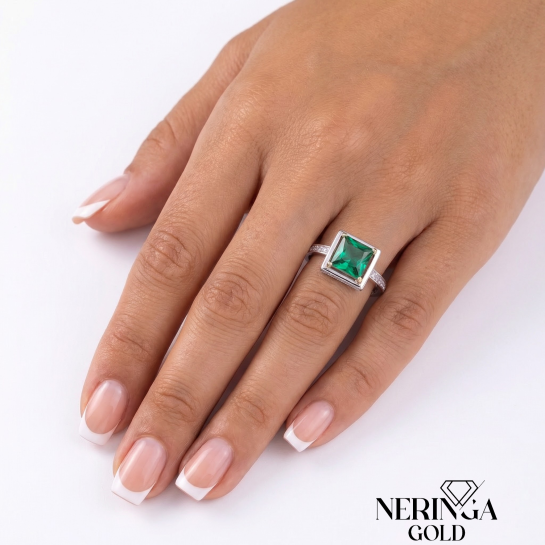 White yellow gold women's ring #65275