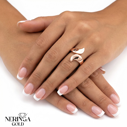 Rose gold women's ring #65325