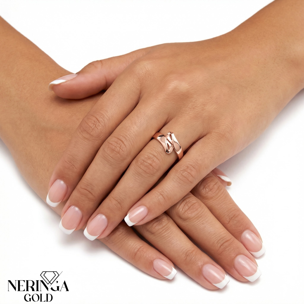 Rose gold women's ring #65304