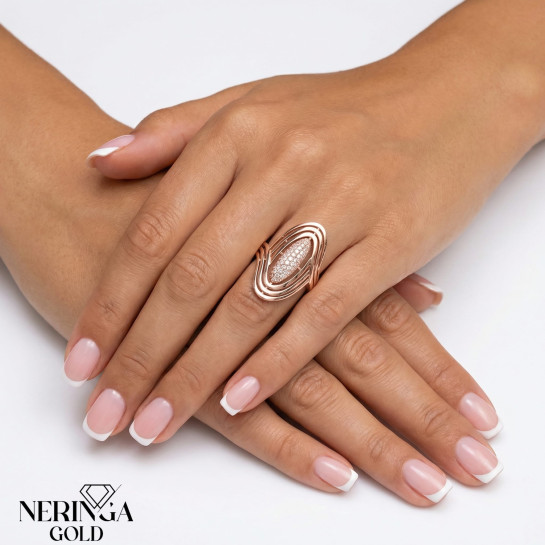 Rose gold women's ring #65406