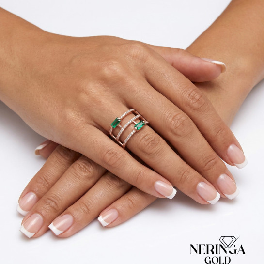 Rose gold women's ring #65540