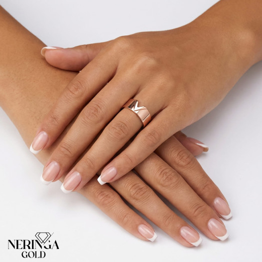 Rose gold women's ring #65422