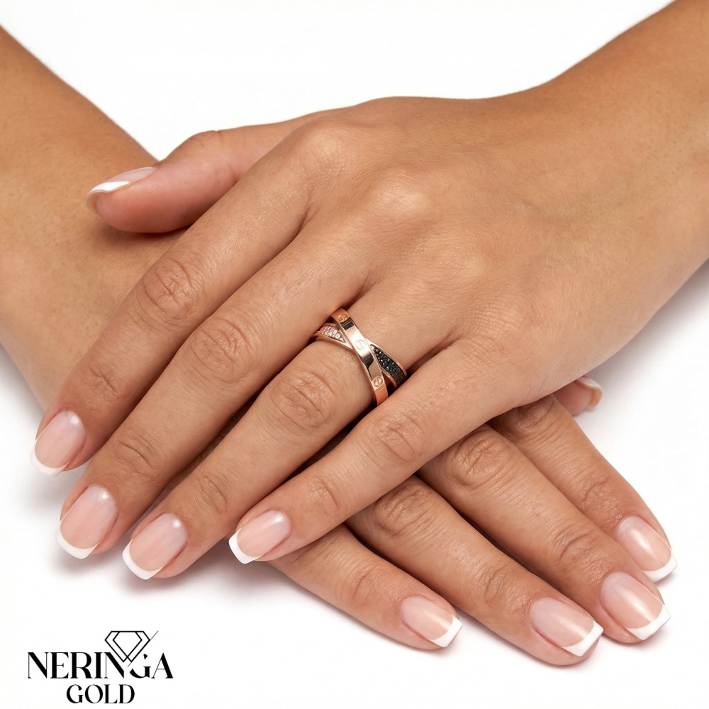 Rose gold women's ring #65766