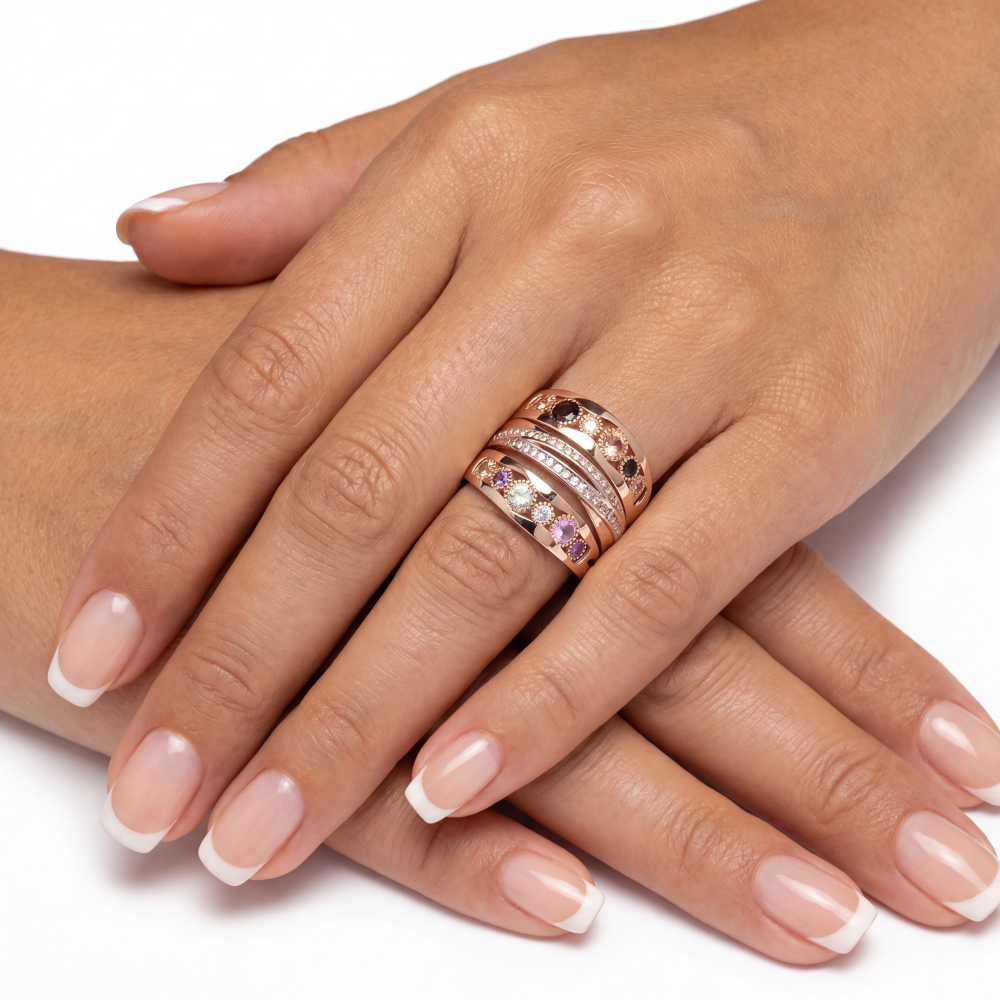 Rose gold women's ring #65681