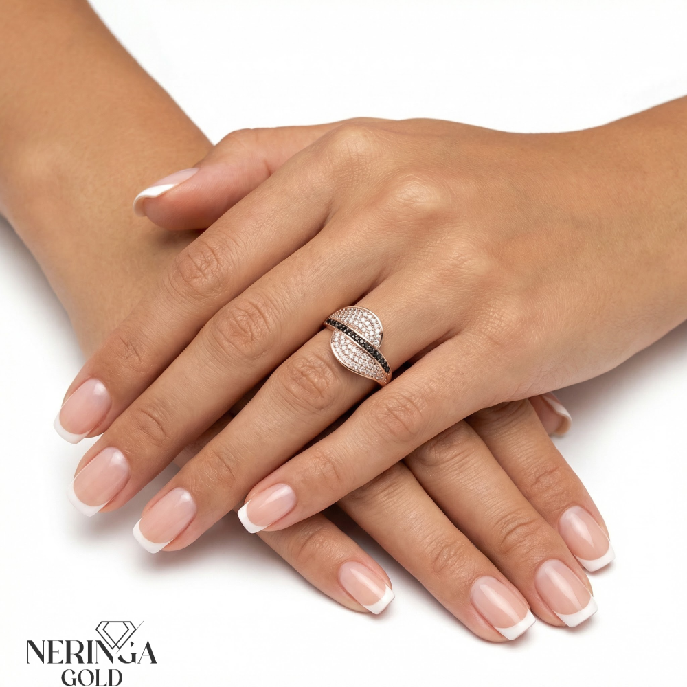 Rose gold women's ring #65659