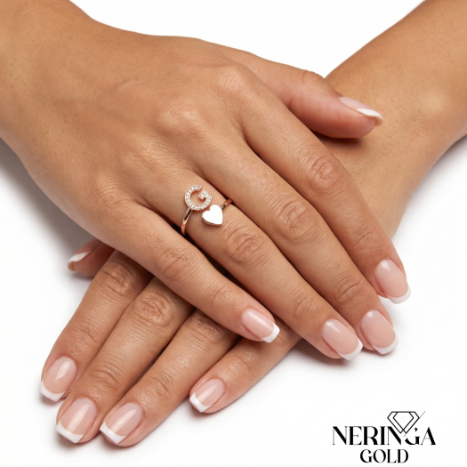 Rose gold women's ring #67428