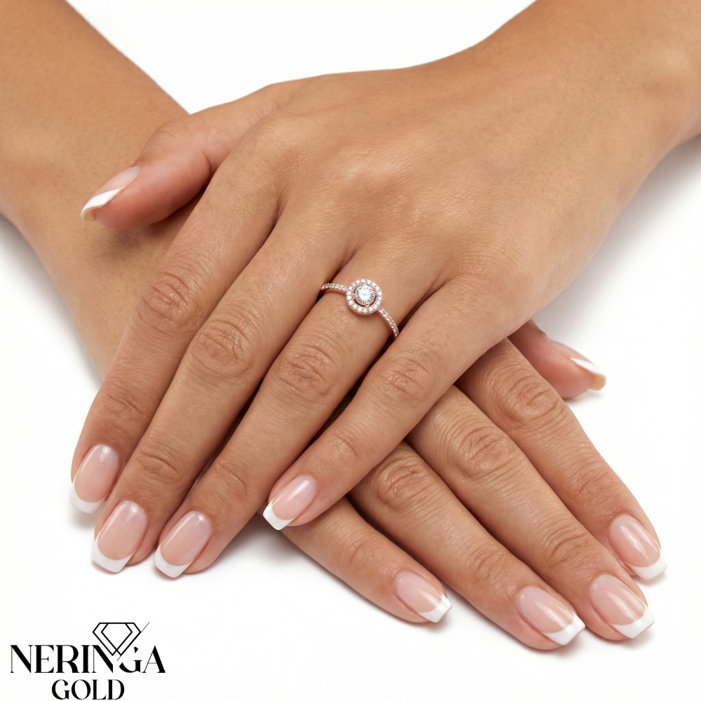 Rose gold women's ring #65633