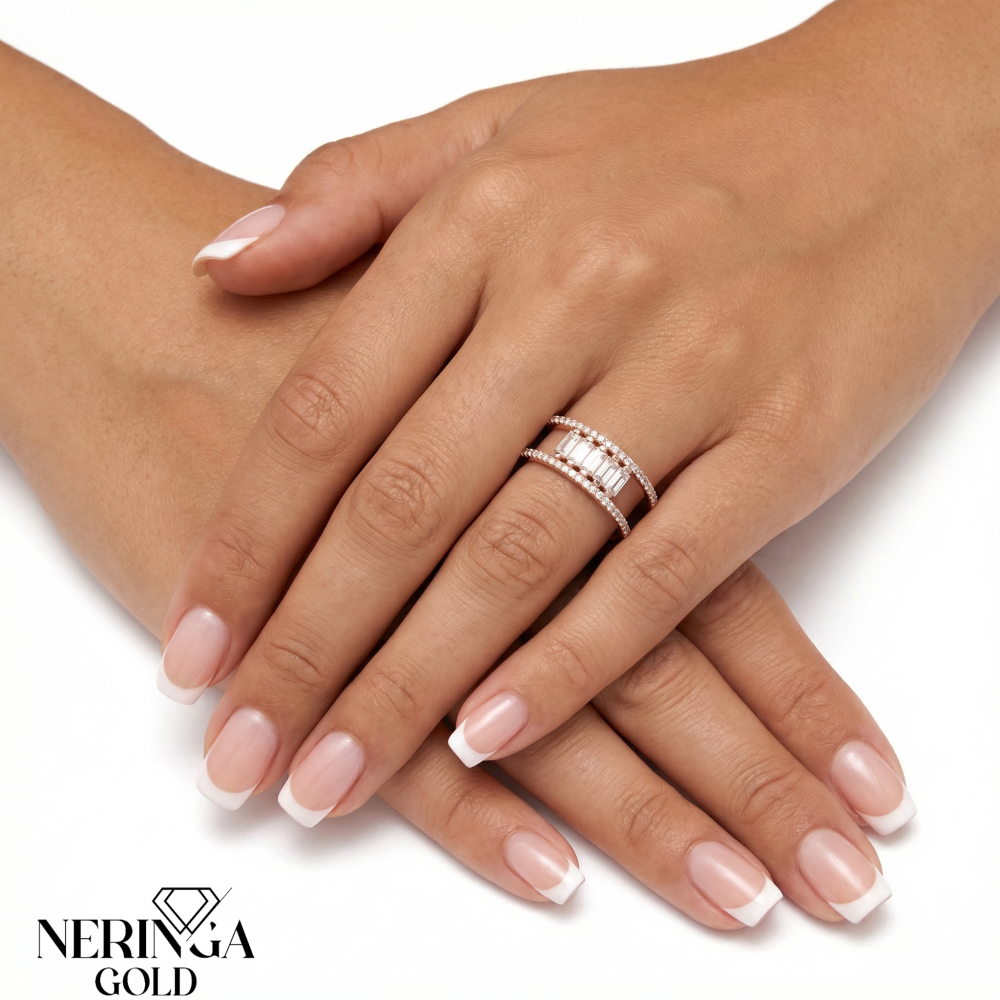 Rose gold women's ring #65615