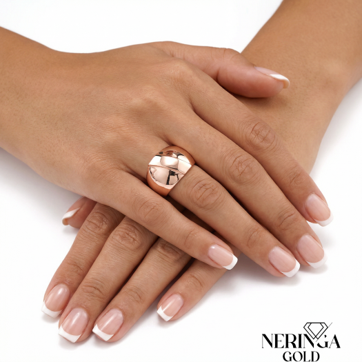 Rose gold women's ring #67741