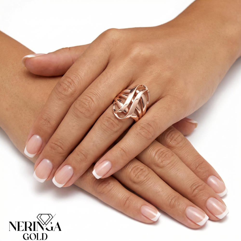 Rose gold women's ring #65612