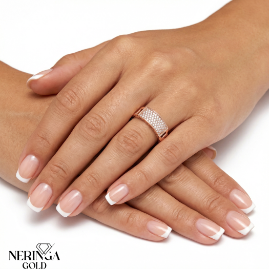 Rose gold women's ring #65593