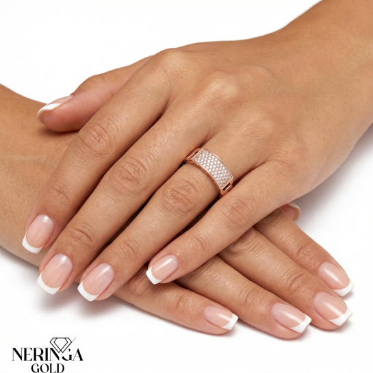 Rose gold women's ring #65593