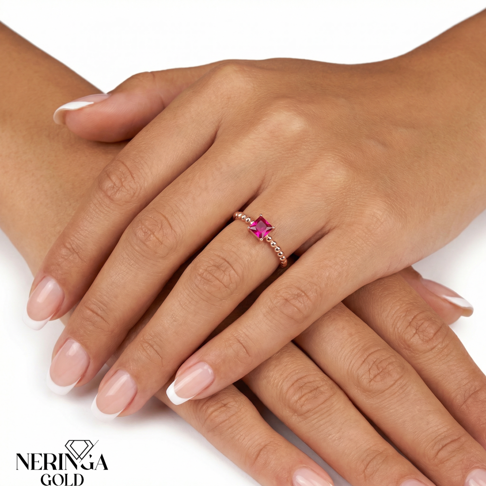 Rose gold women's ring #65585