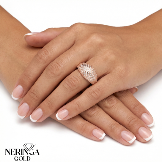Rose gold women's ring #65703
