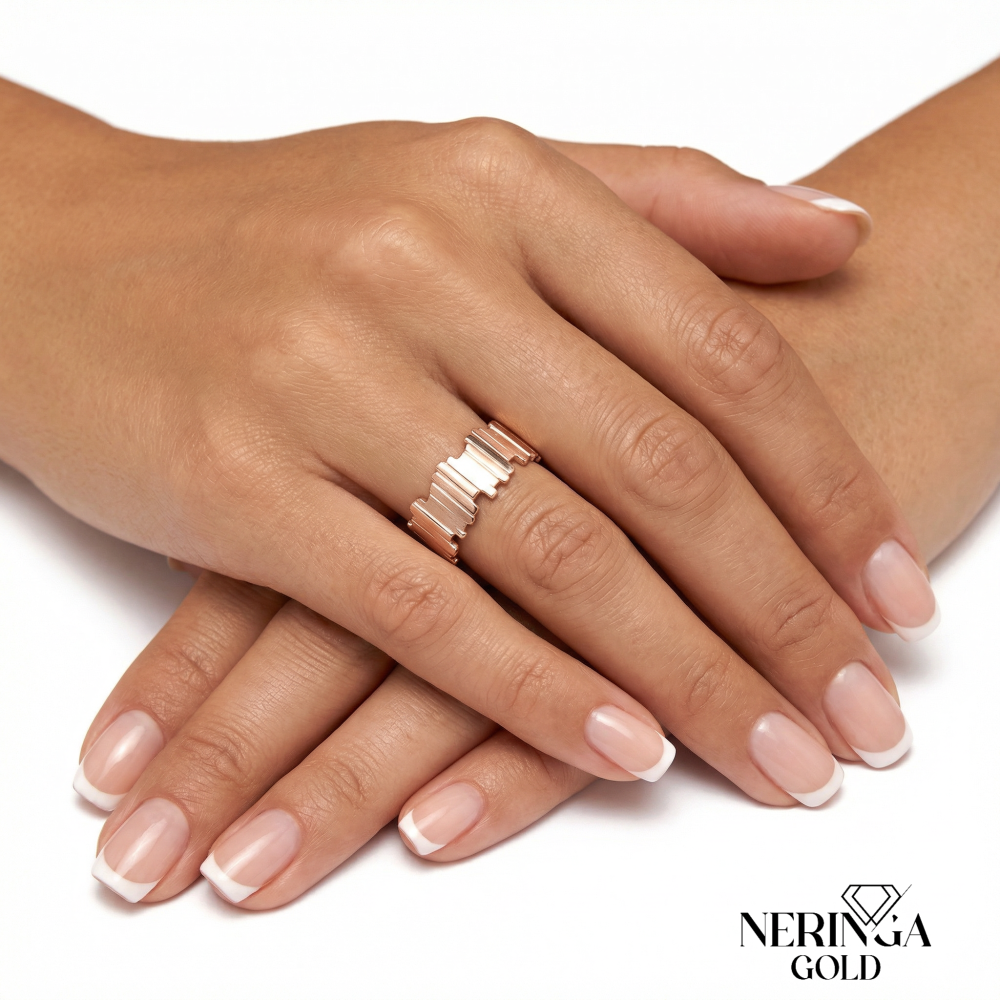 Rose gold women's ring #65761