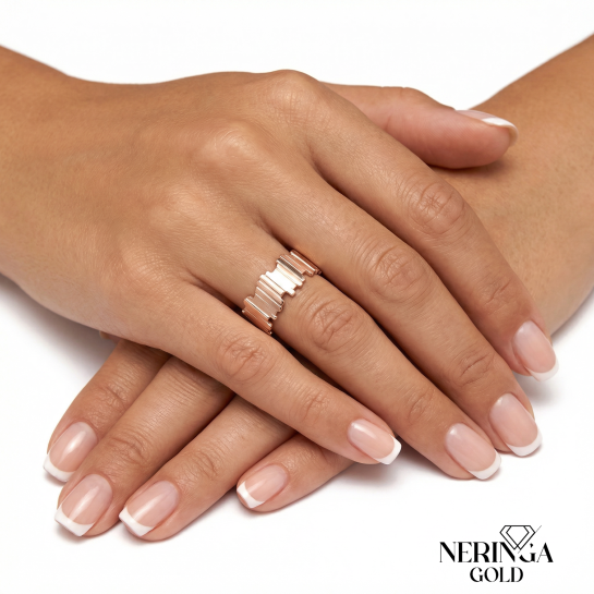 Rose gold women's ring #65761