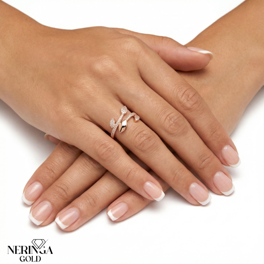 Rose gold women's ring #68539