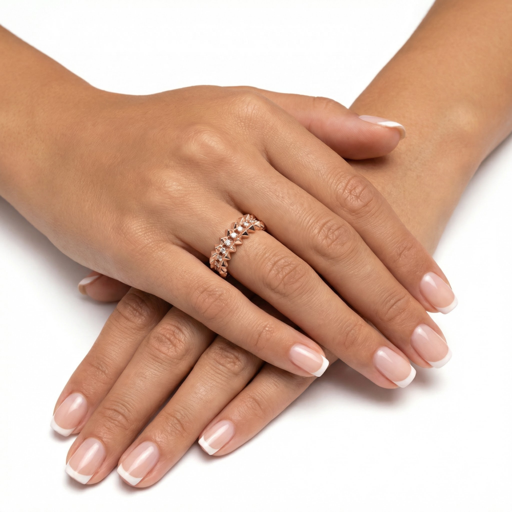 Rose gold women's ring #65219