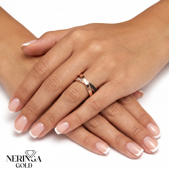 Rose gold women's ring #65110