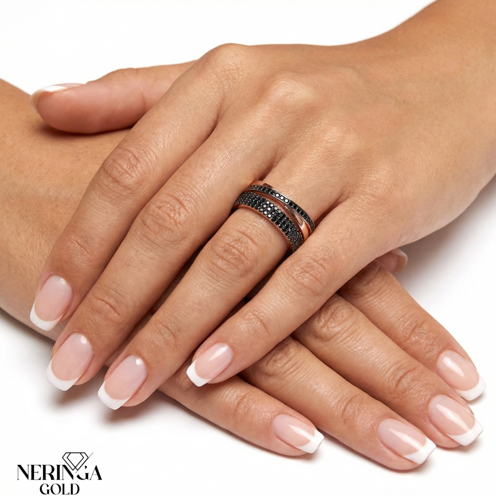 Rose gold women's ring #65113