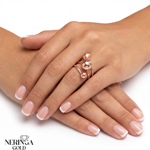 Rose gold women's ring #65132