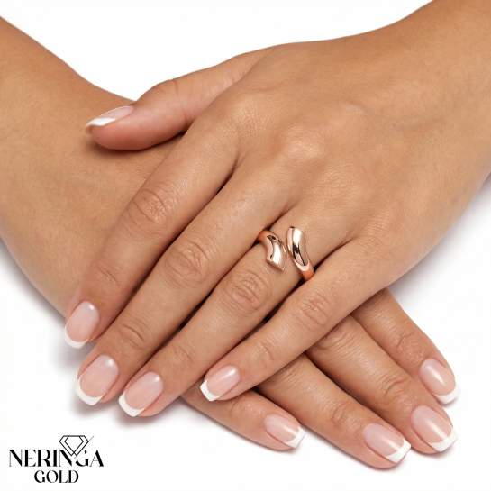 Rose gold women's ring #65137