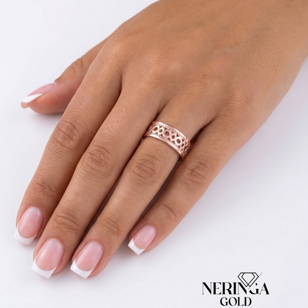 Rose gold women's ring #65146